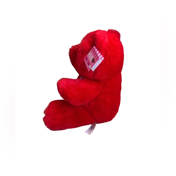 Red Hug Me Bear W/ Bow 10.5” - Picture 2 of 3